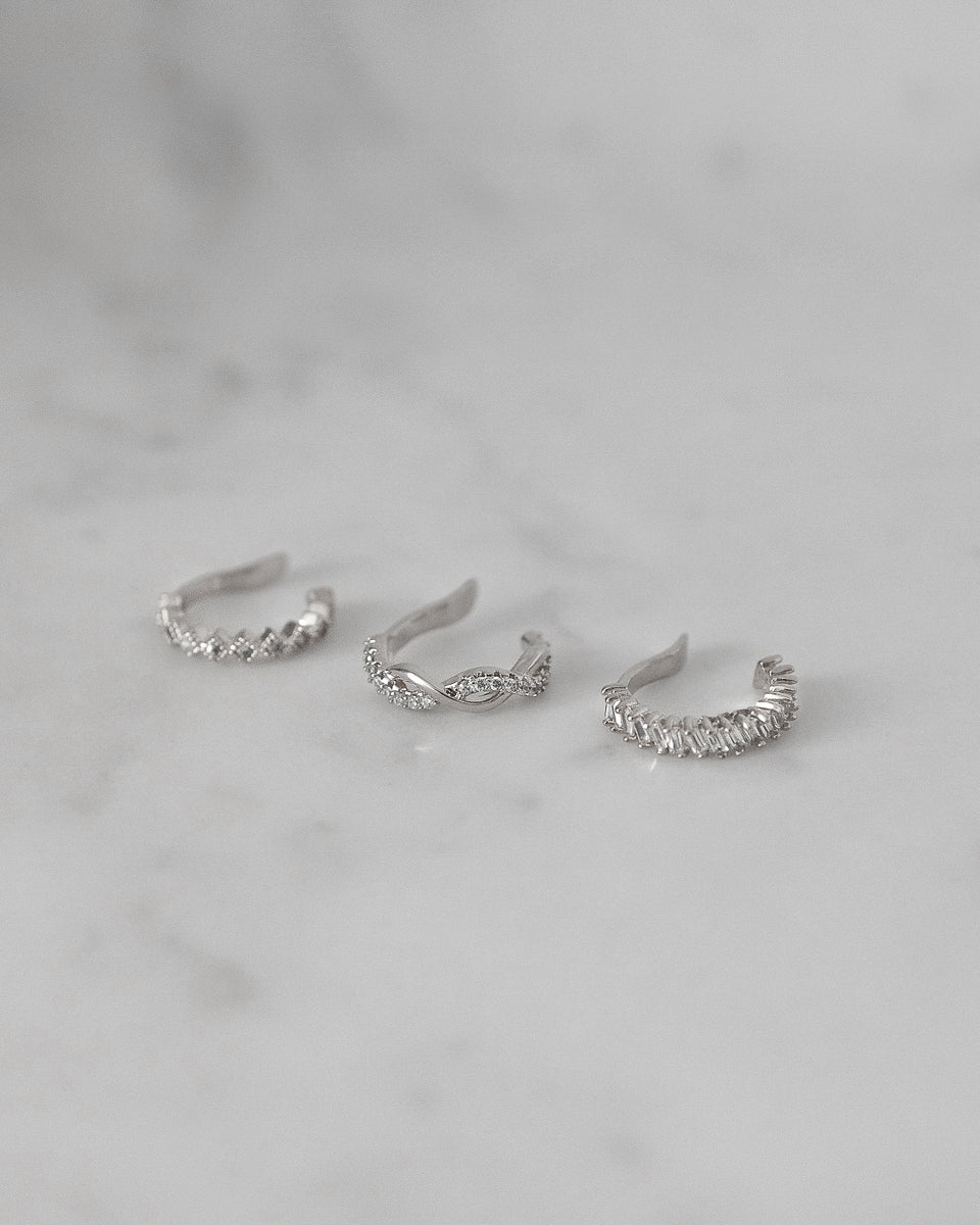 アクセサリー here's EAR CUFF Silver Silver Metal Ear Cuffs / Cuff Earrings Set of 7 - Etsy
