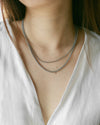 Box chain necklaces in silver by The Hexad