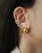 Cleopatra ear cuff stacked with gold huggies @thehexad