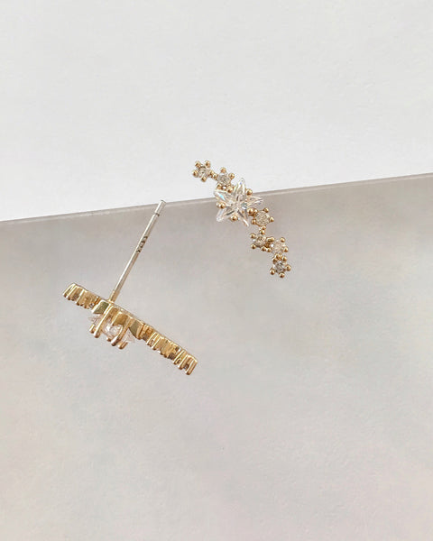 Minimal cluster of stars ear studs by The Hexad Jewellery