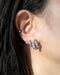 chunky bracket style hoop earrings that only require one piercing to wear