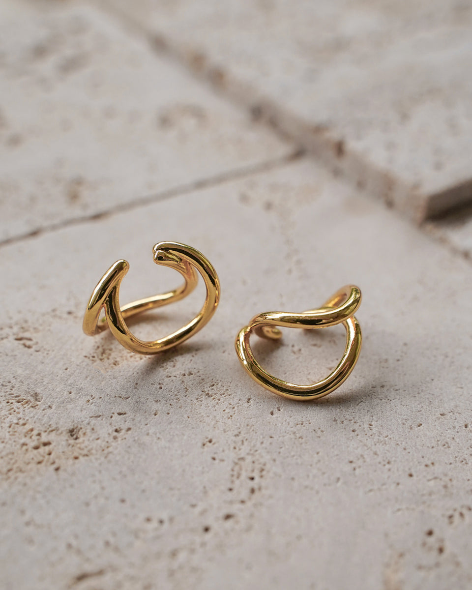 WAVE Ear Cuffs in Gold The Hexad