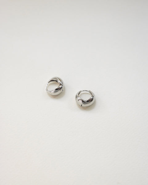 modern chic silver hoops in a teardrop shape - The Hexad