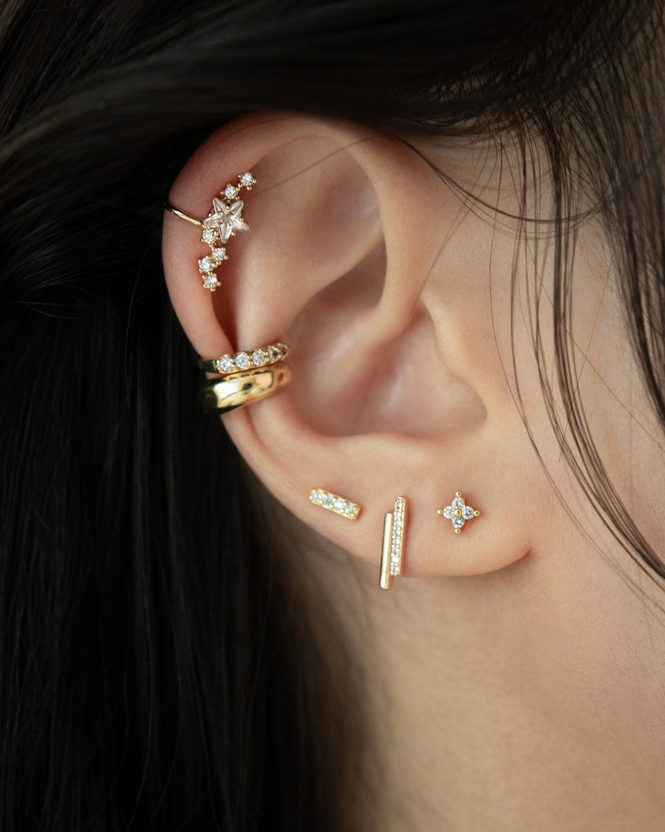 DOUBLE Bar Pave Studs The Hexad