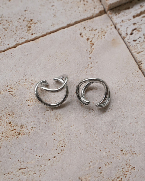 shop new arrivals wave ear cuffs in silver from jewellery label the hexad