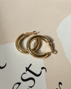 28mm gold hoop earrings - the smallest of the Kyo Hoops range by The Hexad