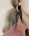 Lightweight statement gold-plated hoop earring in 38mm diameter and 5mm thickness - TheHexad