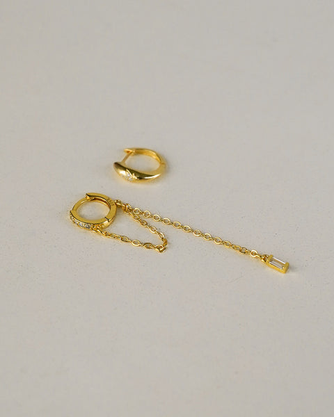 [Sample Sale] Dangle Chain and Hoop Set