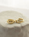 channel feminine energy with simple golden hoop earrings featuring sweet dahlia flower motifs