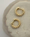 close up of braided rope details on our newest claudia hoop earrings in gold