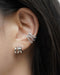 contemporary silver ear stack idea featuring regal diamond ear cuffs set of 3 and treble illusion hoop earrings from online jewelry brand the hexad