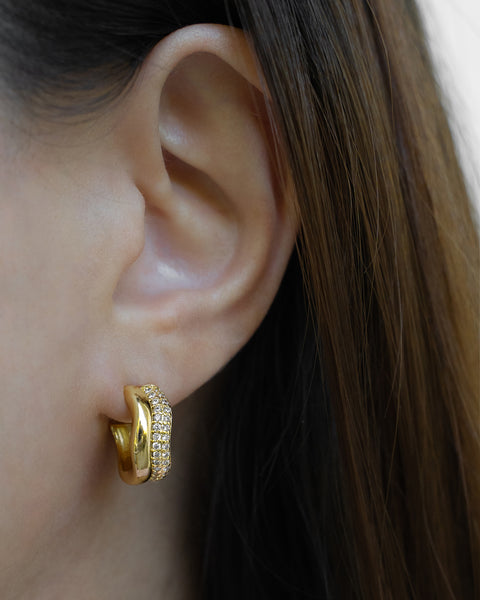 crest double hoops earrings are a new versatile style staple to add to your every day rotation