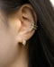 diamond shape diamante huggie hoop earrings in gold - thehexad