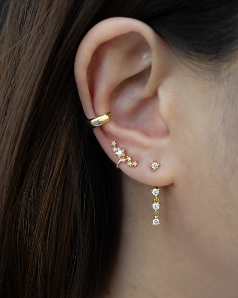 go bold and bright with these diamond earrings and ear cuffs from the hexad jewelry brand