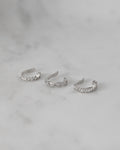 set of three diamond ear cuffs designed for ears with no piercings