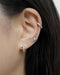 silver star theme earrings to wear on helix | pierceless ear cuff