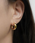 taylor tube hoop earrings plated in 18k designed for durable daily wear