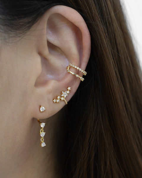 the hexad's popular only one piercing required ear stack combo consists of celestine suspender studd earring, constellation cuff and astraea cuff