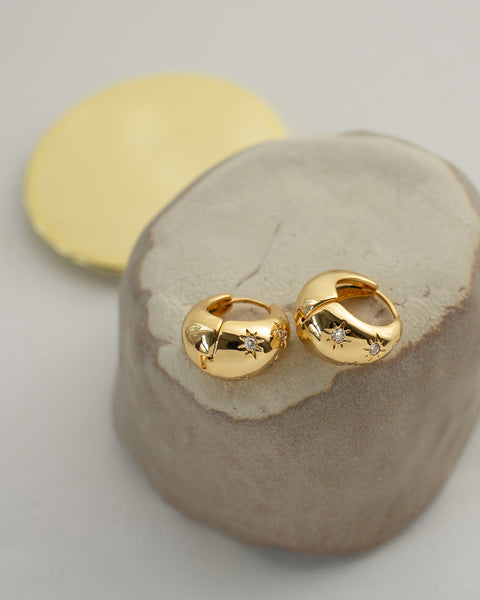 the hexad bestselling salvor teardrop hoops are now refreshed with sunburst designs encrusted with petite diamond stones