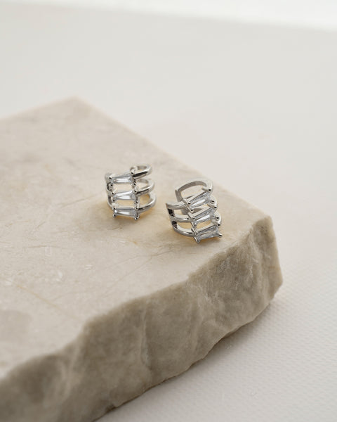 trapezoid silver ear cuff - the hexad