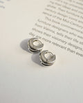 tulip like hinged hoop earrings crafted in silver alloy
