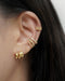 turn on the bling with the hexad's diamond embellished ear cuffs and huggie hoop earrings