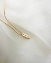 18k gold plated necklace with delicate chain and diamond pendant