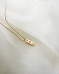 18k gold plated necklace with delicate chain and diamond pendant