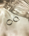 28mm silver hollow tubular hoop earrings in small - TheHexad Jewelry