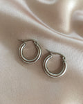3mm thick classic silver hoops - The Hexad Jewelry