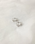 8mm huggie hoops with a tiny cross set in rhinestones @thehexad