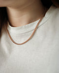 Barley textured necklace in stainless steel rose gold plated - The Hexad Jewellery