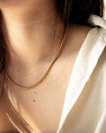 Beautiful textural Woven chain in gold-plated stainless steel by The Hexad