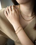 Boxy cut necklace and bracelet set by The Hexad