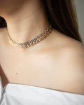 Chic choker necklace crafted in gold and silver metal - Shop the Tetris Chokers at thehexad