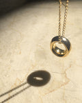 Chunky gold ring pendant worn on a chain as a necklace - The Hexad Jewelry