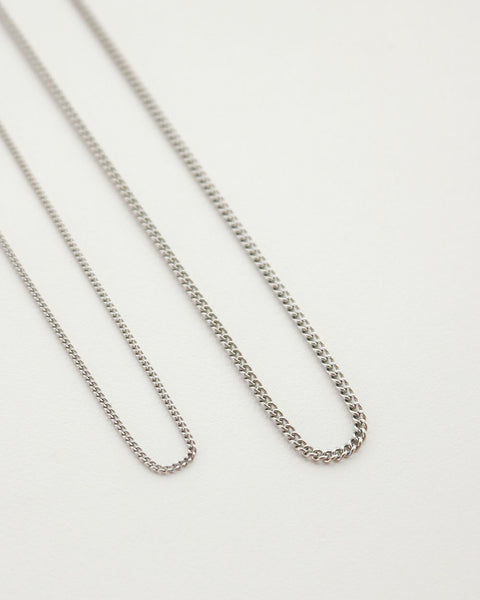 Classic chain necklace design in silver plated stainless steel - The Hexad