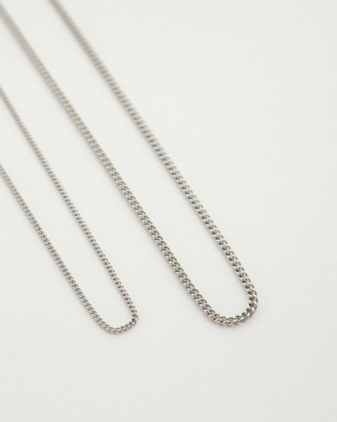 Classic chain necklace design in silver plated stainless steel - The Hexad
