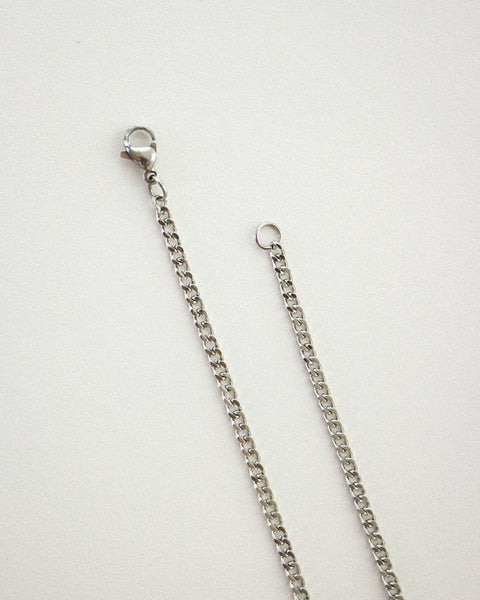 Classic silver curb chain necklace by The Hexad Jewelry