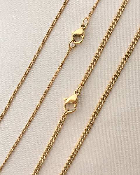 Classic thin gold chains with lobster clasp - The Hexad Jewelry