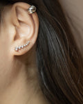 Classy elegant ear climbers with tiny rhinestones - The Hexad Jewelry