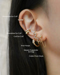 Cult and Moonshine ear cuffs stacked with Serpent Suspender Earrings - The Hexad