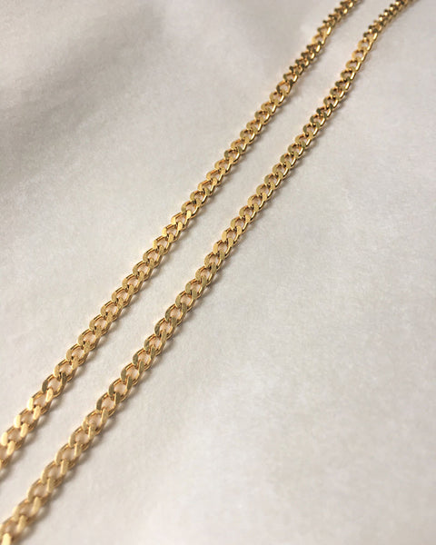 Curb chain classic link necklace in gold - The Hexad Jewelry