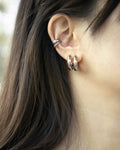 Double layer hoop earrings for multiple ear piercings