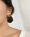 Double stacking the Juju hoops in Medium size - The Hexad Earrings