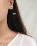 Extra tiny huggie hoop earrings with hinged closure - Ise Hoops in 10mm outer diameter fits snugly around earlobes - TheHexad