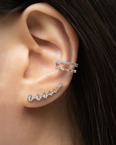 ASTRAEA Double Ear Cuffs in Silver