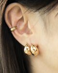 Geometry inspired hoop earrings in classy golden colour @Thehexad