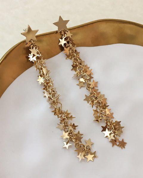 Gold plated Vegas Stardust Drop Earrings - TheHexad