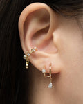 Illusion double hoops designed for ears with only a single piercing